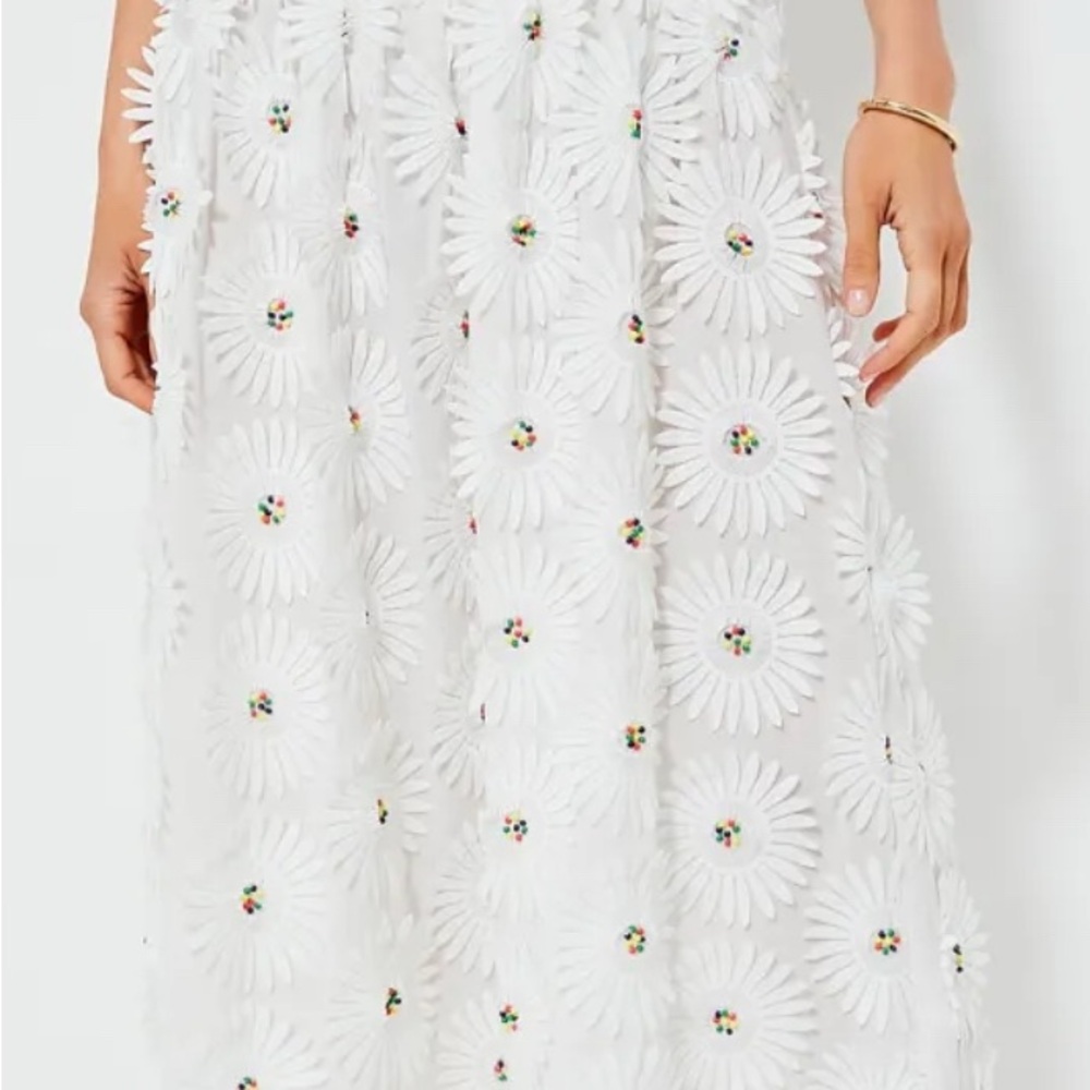 FARM Rio White 3D Maxi Skirt